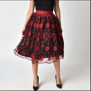 ❣️VOODOO VIXEN❣️EMBROIDERY MESH SWING SKIRT❣️